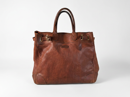 Weekender Tote | Natural Leather & Brass | Polo Ralph Lauren | Sourced in Brooklyn, New York