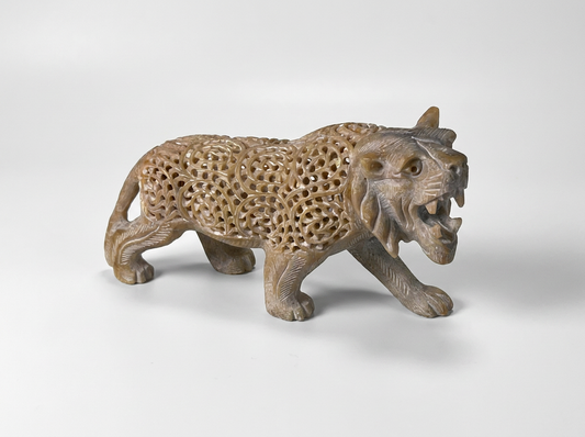 Tiger Sculpture | Soapstone | Hand-Made & Sourced in New Delhi, India
