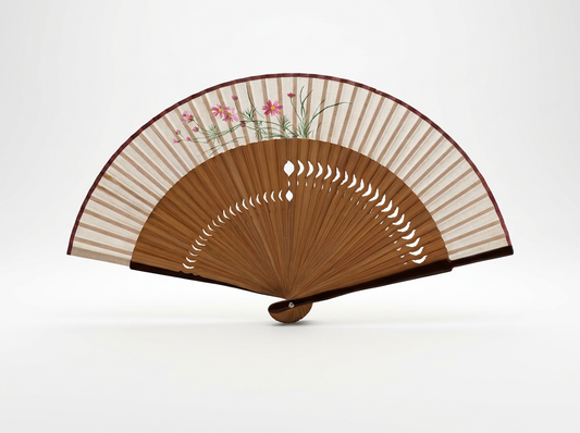 Folding Fan | Bamboo & Silk | Sourced in Hong Kong