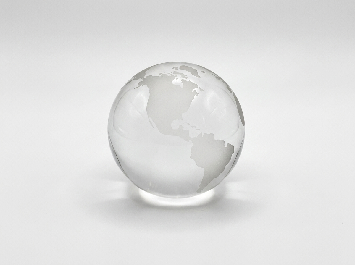Globe Paperweight | Etched Crystal | Sourced in Manhattan, New York