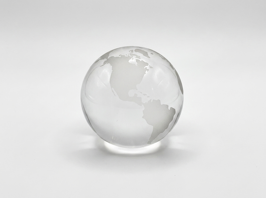 Globe Paperweight | Etched Crystal | Sourced in Manhattan, New York